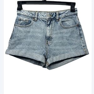 PacSun High Rise Mom Jean Shorts Light Wash Denim Vintage 90s Style Sz 27